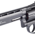Licensed Dan Wesson WG CO2 Metal High Power 6mm Magnum Gas Revolver For Airsoft Black 6 Inch Barrel angled view