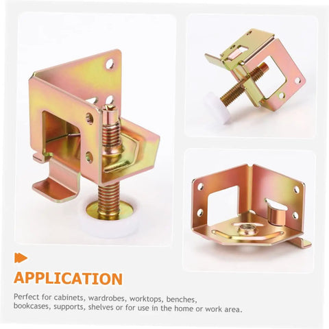 Rock Solid Adjustable Cabinet Levelers With Swivel Floor Cups For Tables And Workbenches Custom Height Design makes setup easy with rose gold steel.