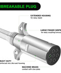 Heavy Duty 7 Pin Round Trailer Connector Assembly For Pickup Trucks Replaces Fried Wiring Harness featuring zinc die-cast housing.