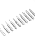 Pro Heavy Duty Precision Screwdriver Bit Set 10 Piece CRV Steel Star Tips for Phone Repair Electronics Maintenance showing ten star bits.