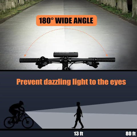 3250 Lumen Bike Light For Night Riding With High Beam And Low Beam, Rechargeable Waterproof Bicycle Headlight Set, Long Range Illumination, USB C Rechargeable, Durable Handlebar Mount, Enhanced Day And Night Visibility