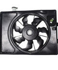 Straight Shot Radiator Cooling Fan Direct Swap Replacement For Hyundai Elantra Hybrid 2014 To 2016, top view, plastic, durable design.