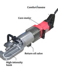 Get This AOXHUGB Portable Electric Rebar Bender For Easy Steel Bar Bending, featuring core motor and comfort handle.
