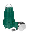 Heavy Duty Submersible Effluent Pump With Auto Piggyback Switch 1Hp 115V 86Gpm One And Half Inch Npt Output 20Ft Cord, green pump for septic tank use.