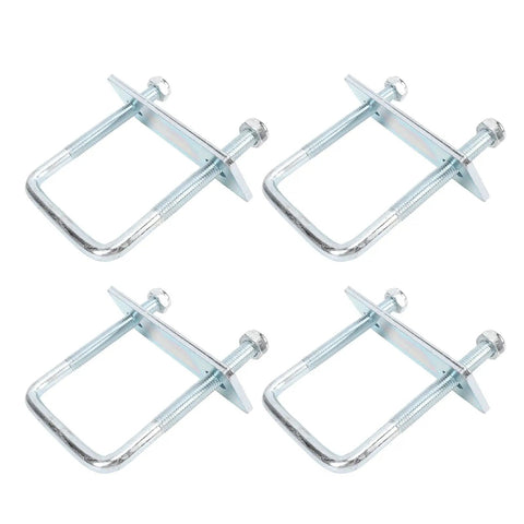 Heavy Duty Galvanized Leaf Spring Clamps For Trucks And Boats Fit 3 Inch Wide Springs Secure Rails Up To Square U Bracket Kit Easy Install, 4-pack
