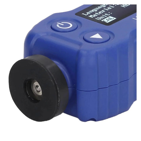 Close-up of Heavy Duty Portable Digital Hardness Tester Featuring A Tungsten Carbide Impact Anvil and Built In Alloy Library.