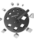 Diamond Shape Disc Cutter Set Nine Piece Punch Mold Kit with SKH9 Steel Die Plate for Jewelry Making, shows black round die plate.