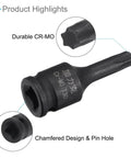 Impact Torx Bit Socket T30 One Quarter Inch Square Drive 35mm Length With CR-MO Chamfer Design Pin Hole Six Point Star Socket