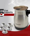 Portable Electric Turkish Coffee Pot With Foldable Stainless Steel Design Makes Up To Five Cups Ideal For Arabic Turkish Coffee Travel Friendly