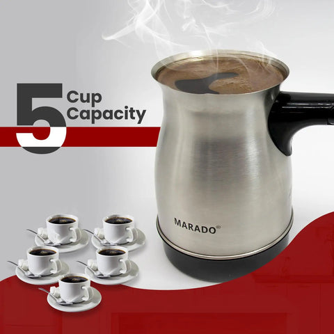 Portable Electric Turkish Coffee Pot With Foldable Stainless Steel Design Makes Up To Five Cups Ideal For Arabic Turkish Coffee Travel Friendly