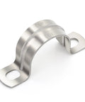 Stainless Steel SS304 Conduit Clamp U Bracket 2 Hole Heavy Duty Pipe Clip for 1 Inch Outer Diameter, side angle view