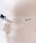 Killer Flip Up Magnifying Safety Goggles Plus Two Point Zero Power With Snap Off Reader Lens For Heavy Duty Workshop Jobs and Home Upgrade Projects No Sweat Eye Protection Gear shown on a mannequin head.
