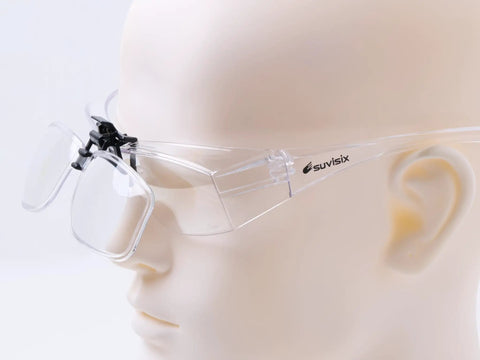 Killer Flip Up Magnifying Safety Goggles Plus Two Point Zero Power With Snap Off Reader Lens For Heavy Duty Workshop Jobs and Home Upgrade Projects No Sweat Eye Protection Gear shown on a mannequin head.