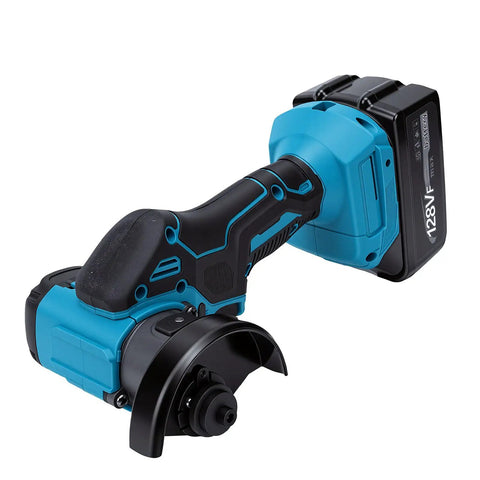 Badass Little Cordless Cut Off Tool And Mini Angle Grinder With 12000 Rpm Grunt And 16Mm Chop Depth For Snappy Cutting Wood Metal Tile Plus Plastic On Tough Weekend Builds, handheld design with battery.