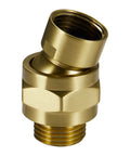 Brushed Gold Solid Brass Shower Head Swivel Ball Adapter With Adjustable Shower Arm Extension, Heavy Duty Brass Shower Connector Ball Joint For No Fuss Leak Free Bathroom Upgrades. 1/2 IPS threaded connector