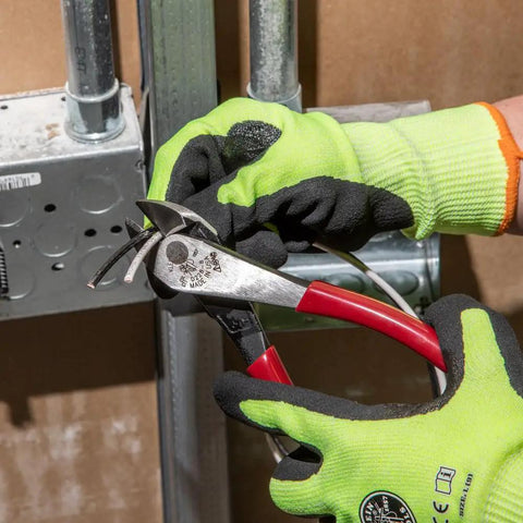 3 Piece Pliers Tool Kit With Lineman Pliers Diagonal Cutters And Long Nose Side Cutters Made In USA in use cutting wire