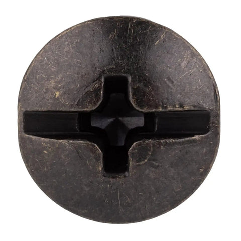 Top Shelf Pack Of Twenty Knockout Antique Brass Truss Head Machine Screws Size Eight Thirty Two One Quarter Inch Long For Sweet Hardware Projects And Dresser Drawer Pulls Ready To Mount And Grips Damn Tight - close-up view of cross slot head.