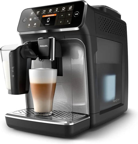 Top Tier Fully Automatic Espresso Machine Boasting A No Fuss LatteGo Milk Frother For Eight Rich Brews And A Sleek Touch Interface In Matte Black with latte.