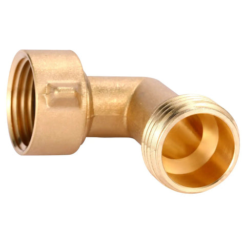 Heavy Duty Brass Garden Hose Elbow Connector 90 Degree Three Quarter Inch Male To Female Adapter With Four O Rings Solid Brass Hose Elbow