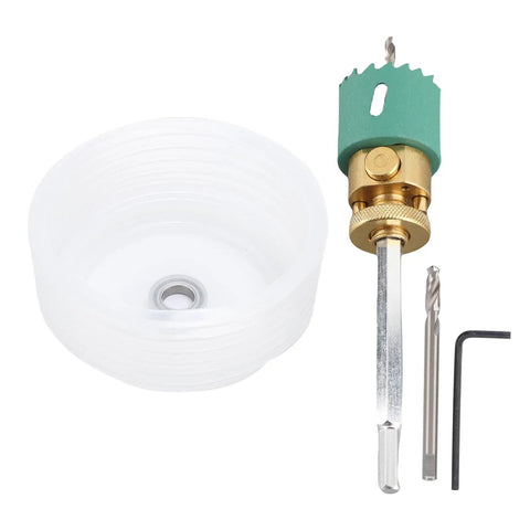 Solid Alloy Steel Hole Saw Kit For Wood Drywall Drill With Dust Bowl. Heavy Duty Metal Cutter Set 45mm Hex Shank with dust bowl