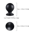 Image showing dimensions of 10 Pack Matte Black Cabinet Knobs For Kitchen Cabinets Round Ball Pulls With Single Hole Design Zinc Alloy Hardware A Must Have For Bathroom Drawers Dressers Cabinets And Other Home Upgrades.