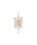 Front view of See Through 40 Micron Fuel Filter For Engines With Fuel Pump OEM Standard Replacement for lawn mowers, generators, snow blowers