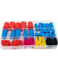 Hot Shot Silicone Rubber Tapered Plugs 105Pcs High Temp Masking Kit For Powder Coating Auto Body Work Durable Cone Assortment Tools in case