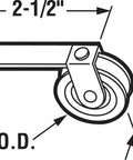 Diagram of Screen Door Roller And Tension Springs Kit B 521 2 Pack 1 Inch Plastic Roller dimensions and specs.