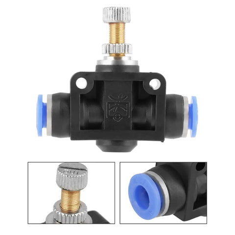Ten Piece Six mm Pneumatic Flow Speed Valve Kit With Push To Connect Fitting For Zero Headache Air Tool Hookups Rock Solid Cylinder Tuning And Hassle Free Quick Change Control