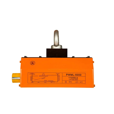 Heavy Duty Neodymium Magnetic Lifter For Round Steel Pipes And Flat Plates 10000 Lbs Crane Hoist V Groove Design, orange, industrial