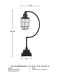 Industrial Metal Desk Lamp With Glass Shade Black Antique Finish Vintage Style Office Light With Easy On Off Switch dimensions