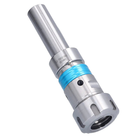 ER32 Floating Collet Chuck Holder For CNC Lathe Tapping And Milling Straight Shank with blue ring, 20CrMnTi Steel.