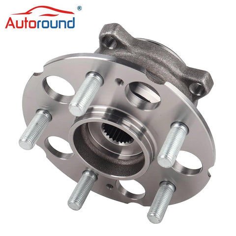 Front view of rear wheel hub and bearing assembly for AWD rigs with ABS fits 2013 2015 Acura RDX and 2012 2016 Honda CR V