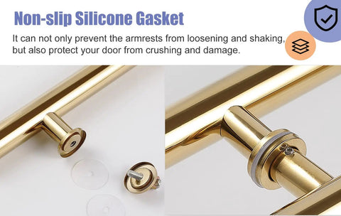 Double Sided Sliding Door Handle Pull Heavy Duty Stainless Steel Door Hardware Set for Glass and Wood Doors with silicone gasket