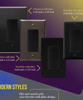 Black Triple Paddle Decorator Light Switch Single Pole 15A Residential Grade That Lets You Run Three Lights From One Location Shallow Body Fits Standard Junction Boxes Durable Polycarbonate Thermoplastic Construction with wall plates