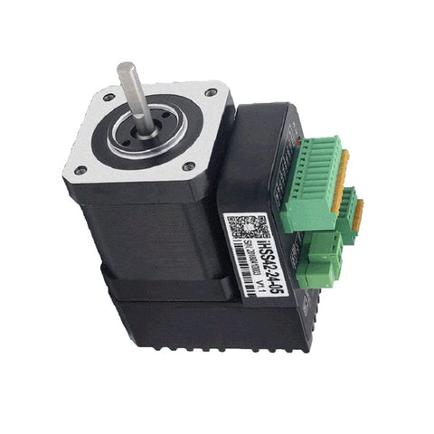 Integrated Step Servo Motor System With 0.48 Nm Output And 1000 Line Encoder Closed Loop, compact unit with connectors visible.