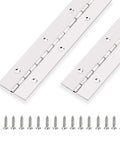 2 Pack 12 Inch By 1.5 Inch Stainless Steel Piano Hinges with screws, continuous heavy duty hinges with 0.04 inch leaf thickness, 0.5 inch knuckle length