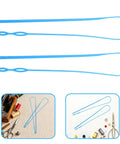 Five Piece Rope Threader Tool Set For Easy Threading And Quick Drawstring Replacement, Handy Lightweight Plastic String Puller For Pants, Shoelaces, Elastic Bands, And Craft Projects On The Go, blue plastic
