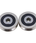 2 Pack Deep V Shaped 6x30x8mm Metal Sealed Bearings For Rail Guides, Pulleys, And Linear Motion Systems, Steel Ball