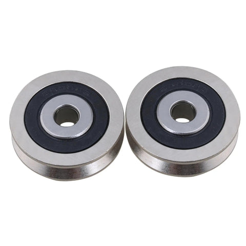 2 Pack Deep V Shaped 6x30x8mm Metal Sealed Bearings For Rail Guides, Pulleys, And Linear Motion Systems, Steel Ball