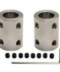 Stainless Steel 8mm To 8mm Shaft Coupler 2 Pack, Zero Backlash Rigid Coupler For NEMA 17 Stepper Motors, Lead Screws, CNC Drives, Built For 3D Printers with set screws