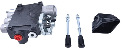Three Spool Hydraulic Directional Control Valve with Joystick for Heavy Duty Industrial Equipment, 0 to 40 Liters Per Minute Flow, shown with components