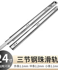 Two Pack Heavy Duty Steel Drawer Slides With Smooth Silent Glide 24 Inch Length White Zinc Finish Thickened Ball Bearing Runners