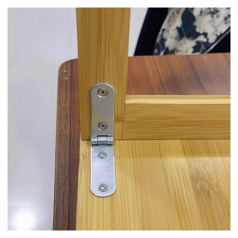 Foldable Flush Hatch Hinges For Flip Style Tables And Desks Sewing Machines And More 10 Pack No Fuss Easy Install showing corner attachment
