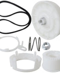 Washer Pulley Clutch Kit With Drive Belt For Whirlpool And Maytag Top Load Washers, No Sweat Install, DIY Friendly Upgrade, parts close up.