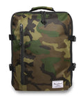 Underseat Carry On Travel Backpack 21L Lightweight Laptop Bag Fits MacBook Pro 16 Underseat Airline Bag Green Camo front view