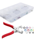 Pro Grade Stainless Steel Five Claw Snap Fasteners Kit With Pliers For Garments Durable Rust Resistant Metal Snap Buttons All In One Sewing Gear Set Easy Install For Clothing Upgrades And Repairs, red pliers and storage case