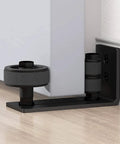 2 Pack Barn Door Floor Guide Wall Mount Stay Roller,8 Setup Options, Flush Bottom,Black Powder Coated,Felt Strip, Countersunk Holes for Barn Door