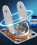 Built Tough 3 Inch Heavy Duty Rubber Swivel Casters With Locking Brakes Quiet Industrial Grade Wheels showcasing galvanized thickening with steel base.