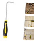 Multi Function Stainless Steel Roller Shutter Hook And Manhole Cover Lifter With Plush Rubber Grip showing ergonomic handle and durable metal construction.